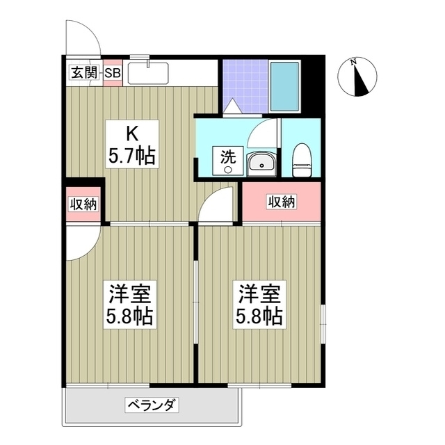 上前ハイツDの間取り