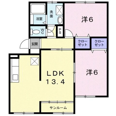 カーサ．ユウＢの間取り