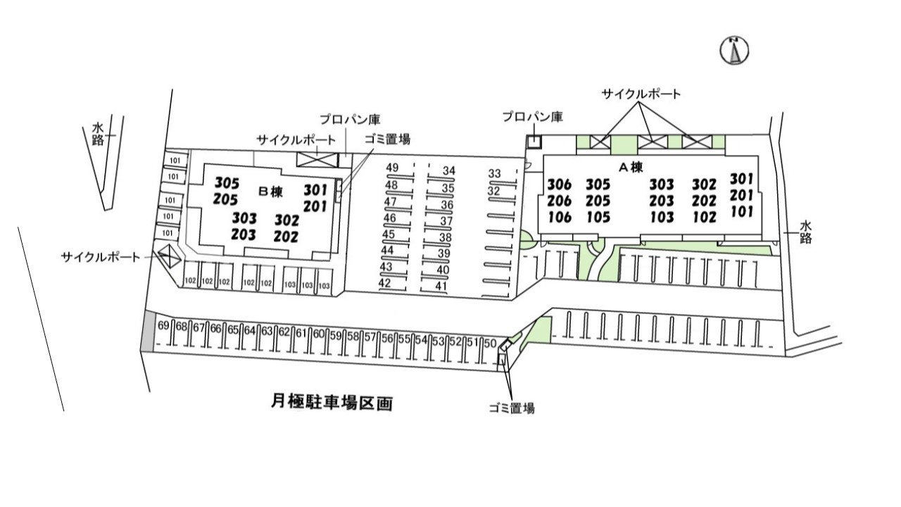 ツアンガーデン B棟の区画図