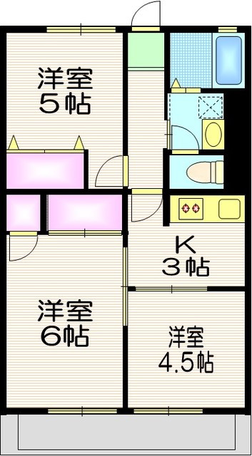 シティハイム　アローシックスの間取り|★２面窓★
