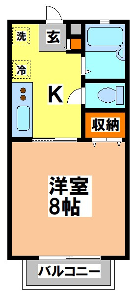 武蔵野市中町２丁目のアパートの間取り