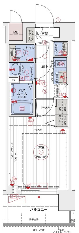 エステムコート四天王寺夕陽丘Ⅱの間取り