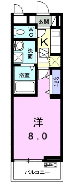 稲城市矢野口のアパートの間取り