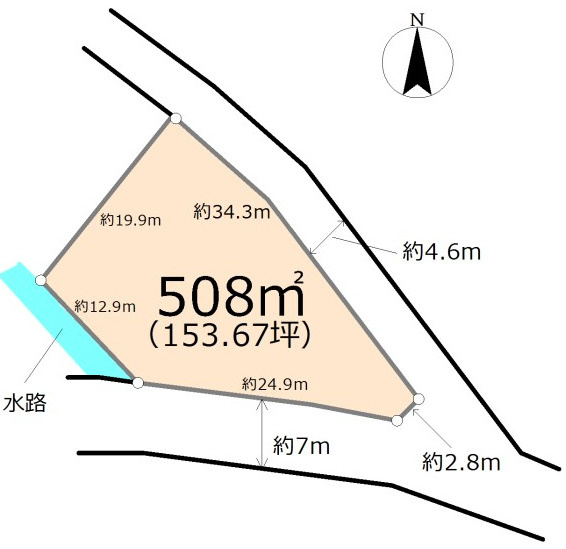 東松山市上野本字今藤　土地153坪の土地図