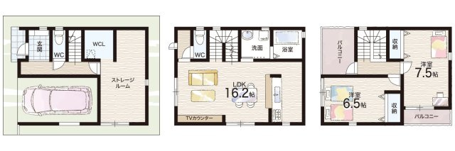 神戸市東灘区魚崎南町　新築一戸建ての間取り|1号地