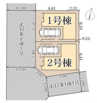 神戸市東灘区魚崎南町　新築一戸建ての区画図|全2区画