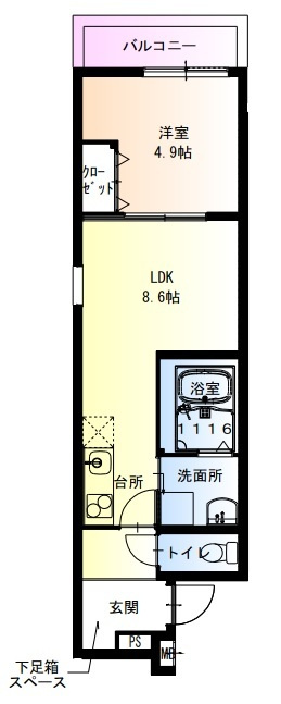 フジパレス御崎公園Ⅱ番館の間取り