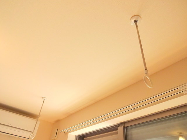 青梅市河辺町４丁目の賃貸マンションの内装|★雨の日も安心の室内物干フック★