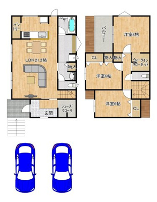 【参考プラン】 | 深阪３丁　売土地 | 建物プラン例！建物価格１，９３０万円、建物面積１０９．７３㎡※外構費等別途