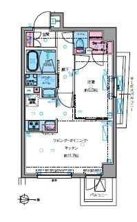 ジェノヴィア四谷三丁目グリーンヴェールの間取り