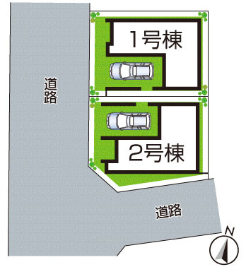 神戸市東灘区魚崎南町　新築一戸建ての区画図|全2区画