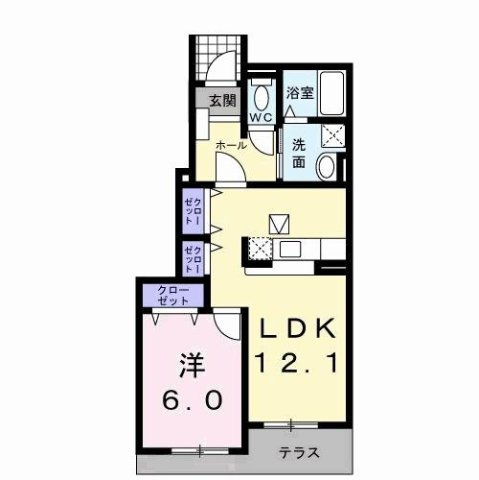 アルコバレ－ノ・ＰＳ　Ｂの間取り