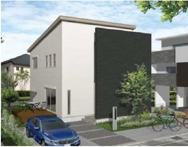 さいたま市西区島根　売地の外観パース|プラン建物間取り4LDK　プラン建物価格2898万円　プラン建物面積121.73㎡
