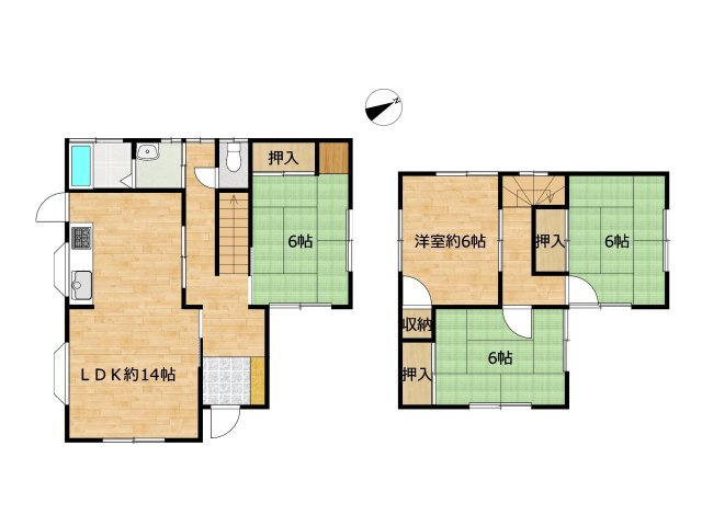 久喜市間鎌　中古一戸建ての間取り|全居室6帖以上の広さで収納もレイアウトも思いのまま♪
