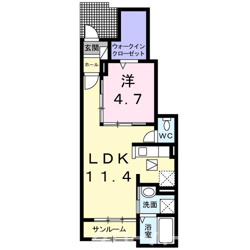 ルーベル柞原　Ⅱの間取り