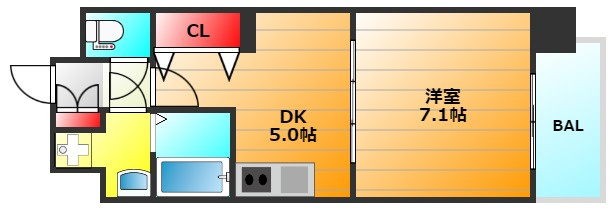 プレサンス野田阪神駅前ザ・ファーストの間取り|現状有姿