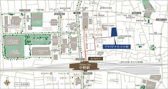 【地図】プラウドフラット中野
