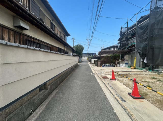 堺市中区福田　第14期　新築一戸建ての前面道路含む現地写真|周辺は落ち着いた街並みの住宅地！子育てがしやすい住環境です！まだ未完成ですが、現地でしかわからない事もございます。是非一度ご覧ください。