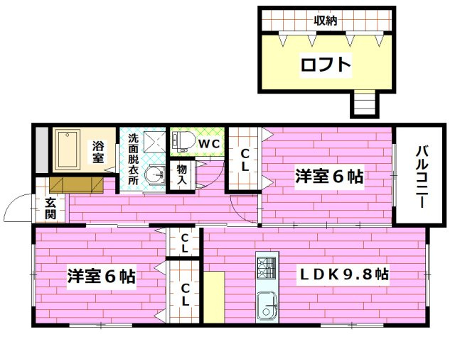 レジデンス花柳　B棟の間取り