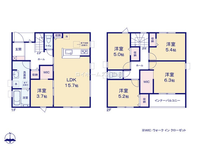 【間取り】 | 津島市神守町字六反田3-1『仲介料無料』新築戸建て | 1号棟