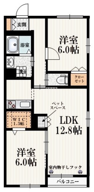 モンクゥール光が丘の間取り|★角部屋3面採光★　★ウォークインクローゼット★