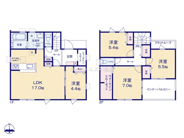 【間取り】 | 津島市神守町字六反田3-1『仲介料無料』新築戸建て | 2号棟