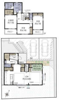 【間取り】 | 【仲介手数料無料！！】八王子市絹ヶ丘1丁目　未入居戸建て　１号棟　6180万円