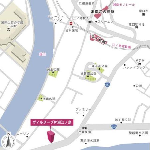 ヴィルヌーブ片瀬江ノ島の地図
