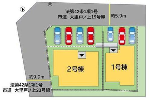 大里戸ノ上２丁目新築戸建Dの区画図