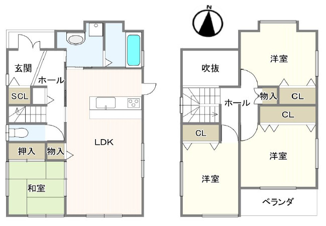 加古郡播磨町大中１丁目　中古戸建の間取り|4LDKです。