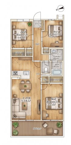 【間取り】 | ビーグルマンション砂川町