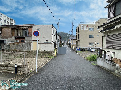 一乗寺染殿町 建築条件付き 土地の前面道路含む現地写真