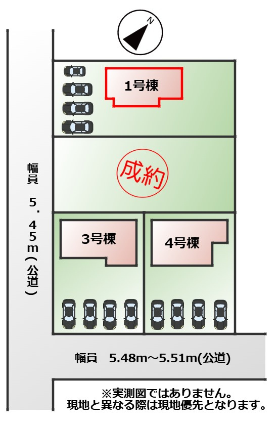 いろどりアイタウン那須塩原市東三島3丁目26-P1の区画図|【全3棟】各号棟の詳細については、お気軽にお問い合わせください♪