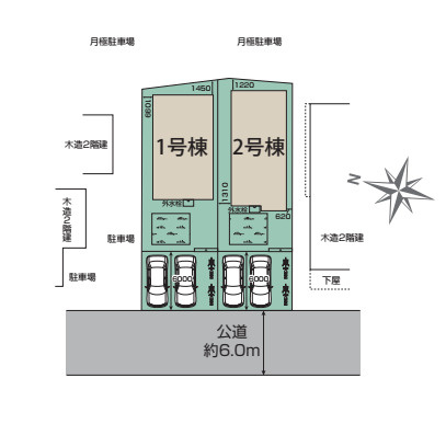 上尾市今泉　5期　新築一戸建て　ブルーミングガーデン　02の区画図|2号棟
