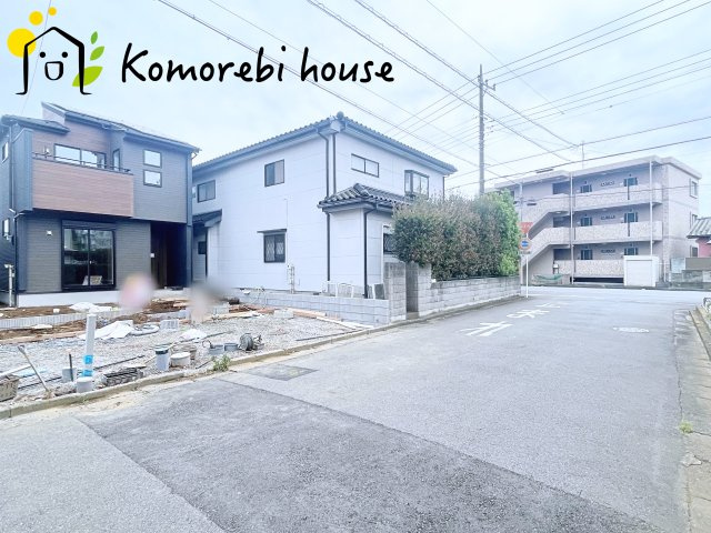 上尾市今泉　5期　新築一戸建て　ブルーミングガーデン　02の前面道路含む現地写真|2026.9.19撮影済み