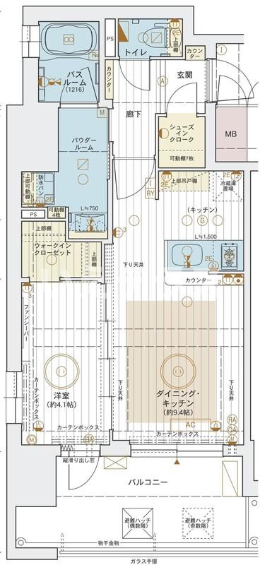 エステムコート新神戸Ⅱ駅前山手の間取り