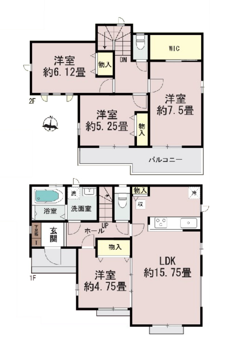 明石市大久保町八木　A号棟　新築戸建の間取り