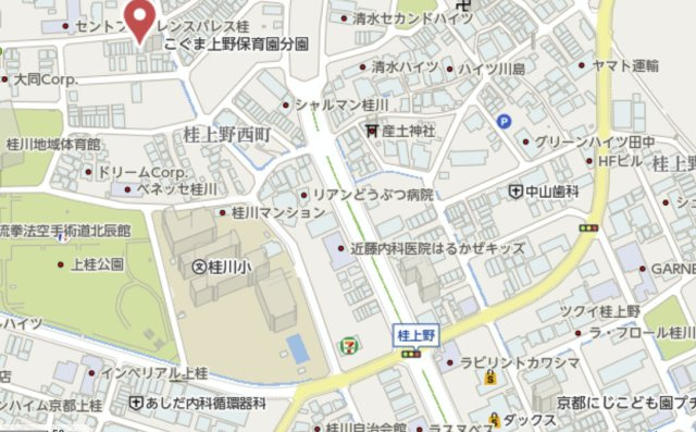 京都市西京区桂上野西町　建築条件なし土地の地図