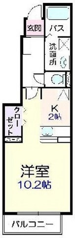 エルンテの間取り|洋室広々10.2帖でおしゃれなカウンターキッチンです♪
