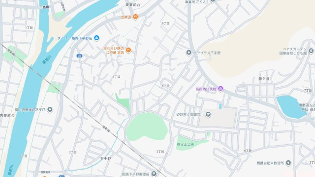 姫路市下手野5丁目　　JR姫新線「播磨高岡駅」徒歩15分の地図