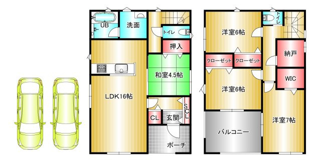 岩出市中迫第6　1号棟　新築戸建の間取り