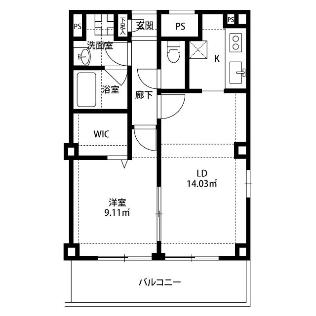 羽村市小作台５丁目の賃貸マンションの間取り