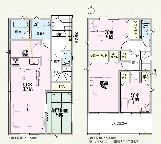 加古川市西神吉町岸　第5期　新築一戸建ての間取り