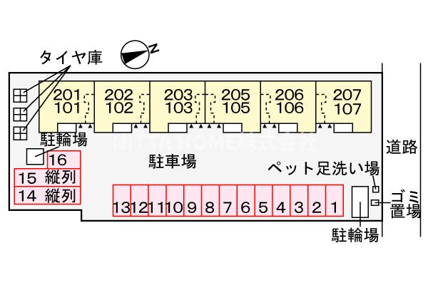 豊岡市伏のアパートの区画図|完成予定の区画図です＊
