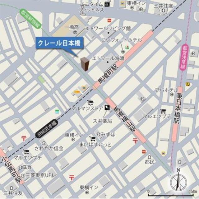 クレール日本橋の地図