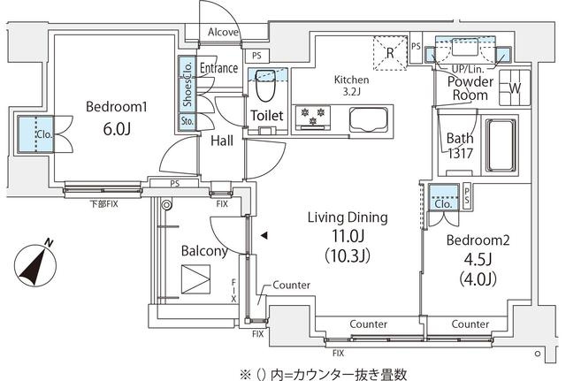 オークプレイス目黒行人坂の間取り