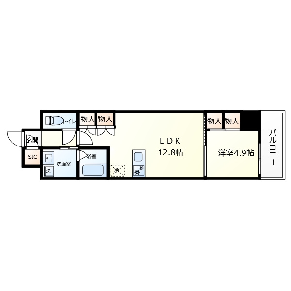 S-RESIDENCE大阪上本町の間取り|S-RESIDENCE大阪上本町　間取り