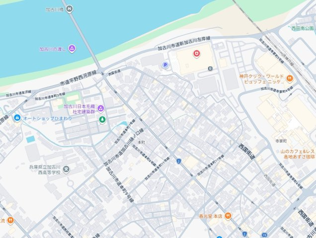 加古川市加古川町本町　新築一戸建ての地図