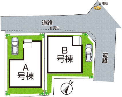 加古川市加古川町本町　新築一戸建ての区画図|全２区画