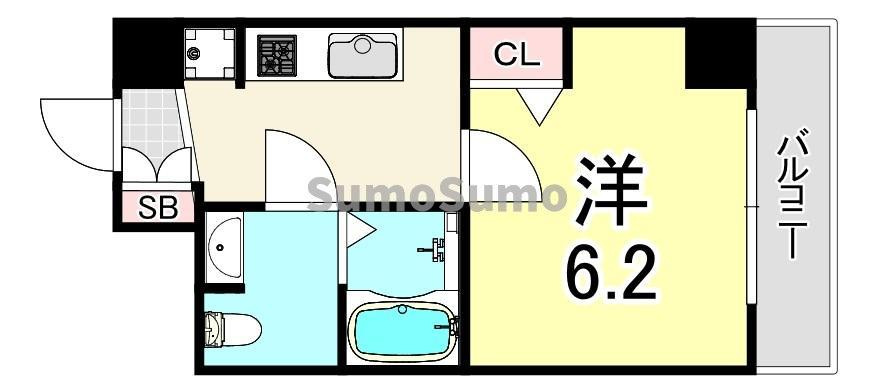 セオリー大阪フルールの間取り